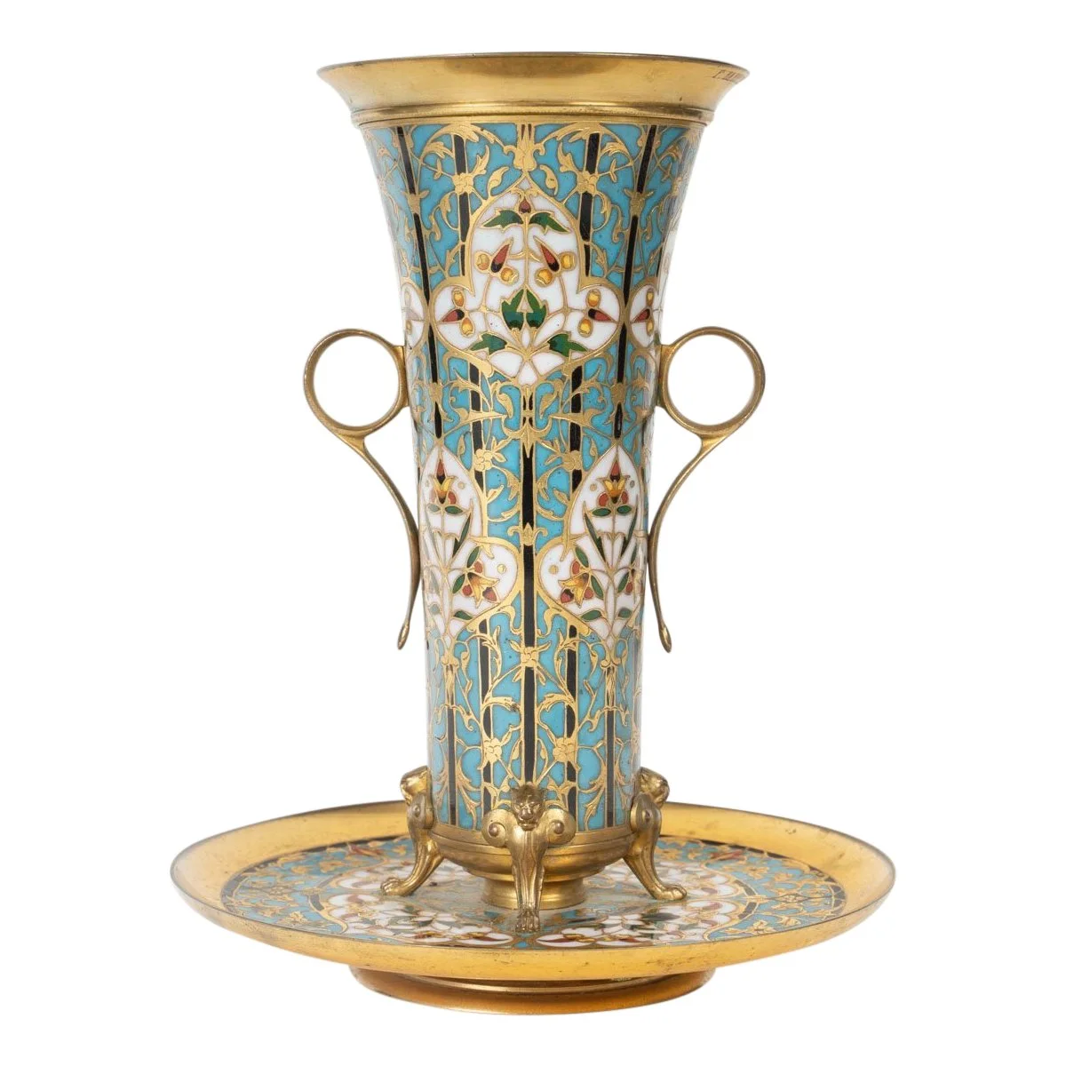 Une coupe en bronze cloisonné F.Barbedienne